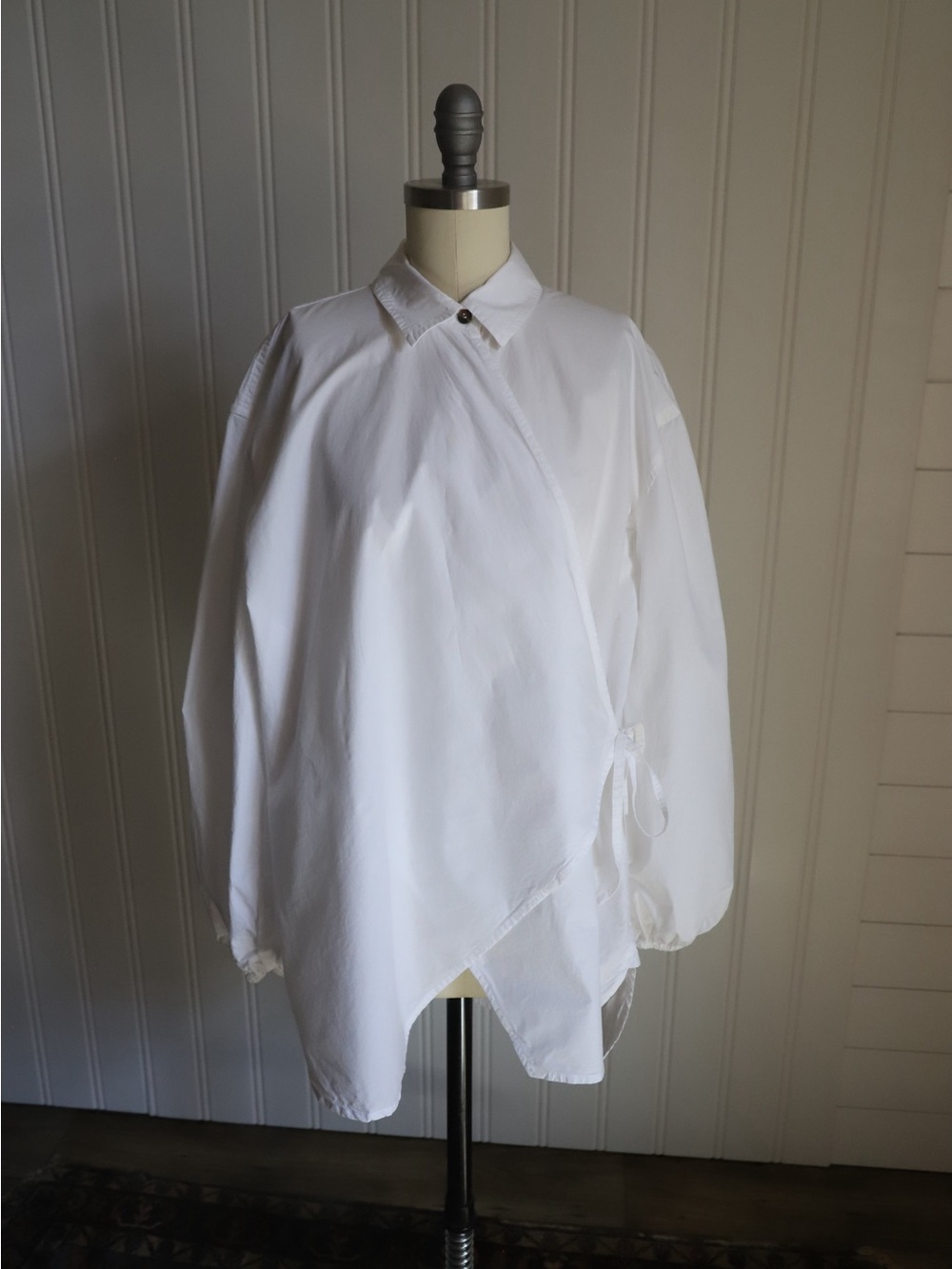 Ganni White Wrap Blouse